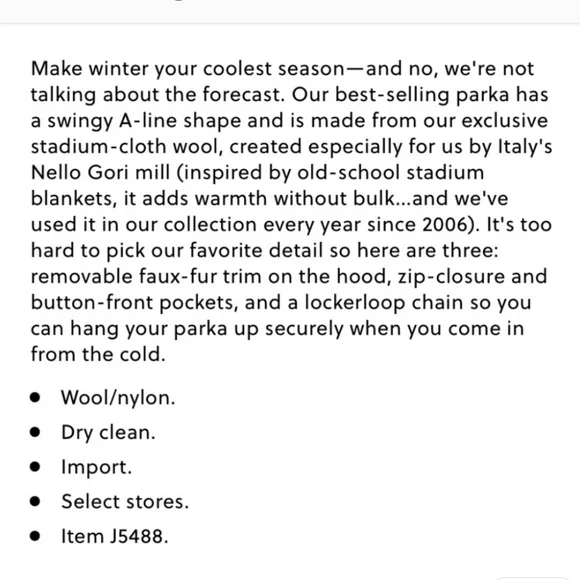 J Crew Chateau Black Wool Stadium Cloth Parka Fur Hood Coat‎ - Picture 16 of 16